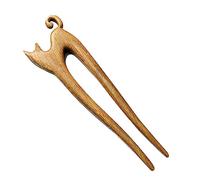 VICASKY Bâtonnet à Bois Sculpté Chat Accessoire Rétro pour Chignons Outil de Bois Chinois Épingle à Vintage pour Look et Élégant