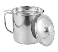 VICASKY Bidon d'Huile en Acier Inoxydable 410 18 L Panier Égouttage Multifonctionnel et Couvercle, Récipient à Graisse la Cuisine pour Filtrage et Stockage d'Huile Usagée