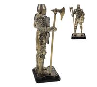 VICASKY Bijou de chevalier - Sculpture de collection - Statue porte-stylo - 2025 - Sculpture animale - Décoration vintage - Soldat - Statue de chevalier guerrier - Statue spartiate - Résine dorée
