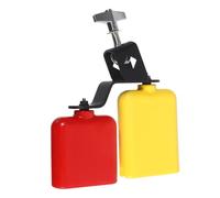 VICASKY Bloc de Percussion Plastique Bicolore Rouge et Jaune, Clochette Sambago Double Tons Aigus et Graves, Kit Percussion pour Orchestre Scolaire et Spectacle, Accessoires Batterie