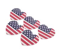 VICASKY Bloc Polissoir à Ongles Cœur Lime Drapeau Américain, Kit Manucure Compact Comprenant Éponges et Bloc Polissage, Outil Précis pour Soin des Ongles Mains et Pieds, Voyage et Usage