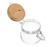VICASKY Bocal à Monnaie Verre Transparent Tirelire avec Couvercle Hermétique Boîte de Conservation pour Économiser et Billets