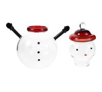 VICASKY Bocal en Verre Bonhomme de Neige avec Couvercle pour Bonbons | Décor de Noël Élégant et Charmant, Rangement Polyvalent pour Douceurs, la Cuisine et Fêtes