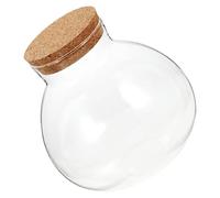 VICASKY Bocal Verre Rond Hermétique avec Bouchon Liège pour Terrarium Pot Décoratif Polyvalent pour Micro-Paysage Plantes Succulentes et Stockage Pratique