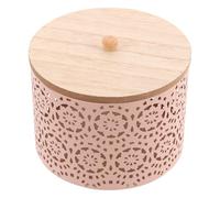 VICASKY Bocaux à Goûter en Métal Ajouré avec Couvercle en Bois Boîtes à Biscuits Ventilées Boîtes de Rangement en Métal pour Bonbons et Petits Objets Rangement Maison et Bureau 1