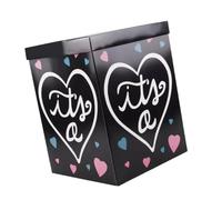 VICASKY Boîte à Ballons Pliable Noire pour Révélation du Genre Garçon ou Fille, Boîte Décorative pour Fête D'anniversaire Bébé, Présent Gender Reveal, Matériel Léger et Réutilisable,