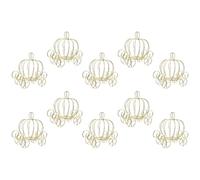 VICASKY Boîte à Bonbons Lot de 10 en Métal Forme Carrosse Citrouille Or, Design Ajouré Pratique pour Mariage et Fête Élégante