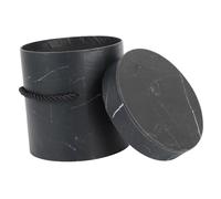 VICASKY Boîte à Chapeau Fleuriste Ronde Petite 13x13 Cm en Papier Écologique Noir pour Emballage Présents Fleurs Saint-valentin Anniversaires Fêtes