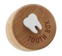 VICASKY Boîte à Dents de Lait pour Bébé Boîte à Souvenirs pour Fœtus et Cheveux Rangement Simple en Bois Cadeau de Naissance