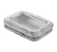 VICASKY Boîte à Médiators en Fer-Blanc Robuste Strass Fenêtre Transparente Anti-Poussière Étui Portable pour Médiators Guitare Acoustique Électrique et Basse Coffret de Rangement