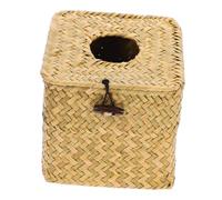 VICASKY Boîte à Mouchoirs Carrée Osier Tressé Boîte Décorative Rotin pour Rangement et Facile à Nettoyer pour Maison Bureau Salle de Bain