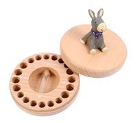 VICASKY Boîte à Souvenirs Dentaires pour Garçon et Filles en Bois de Hêtre Organisateur de Collection de Dents de Lait Tableau de Suivi Boîte de Rangement Sécurisée pour Premières Dents