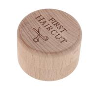 VICASKY Boîte à Souvenirs pour Bébé en Bois Naturel de Hêtre, 5 X 5 X 3,5 CM, Boîte pour Première Coupe de Cheveux et Dents de Lait, Style Rustique, pour Chambre D’Garçon et Filles et