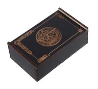 VICASKY Boîte de Rangement Bois Fait Main avec Symbole Pentagramme Boîte Décorative pour Cartes de Tarot Bijoux et Bibelots Coffret Polyvalent pour Décoration Intérieure