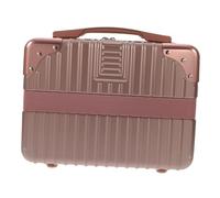 VICASKY Boîte de Rangement Cosmétique Portable Rigide Abs Rayures Valise à Main pour Voyage avec Capacité et Protection Choc pour Cosmétiques et Produits de Soin