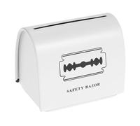 VICASKY Boîte de Rangement en Tôle Blanche Étanche à L'Humidité pour Lames de Rasoir, Capacité pour Organiser Outils de Rasage
