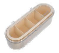 VICASKY Boîte de Rangement Maquillage avec Compartiments Organisateur Cosmétique Transparent Couvercle Protecteur pour Coiffeuse et Salle de Bain