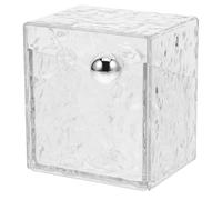 VICASKY Boîte de Rangement Murale pour Coton Démaquillant, Étui Transparent en Pet et Abs Couvercle Rabattable, Organiseur Multifonctionnel pour Salle de Bain, Support Pratique