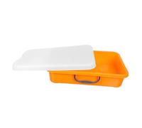 VICASKY Boîte de Rangement Plateau de Sable pour Enfants Sandbox Mini bac à Sable pour Bureau Sandbox pour Tout-Petit avec Couvercle PP Orange
