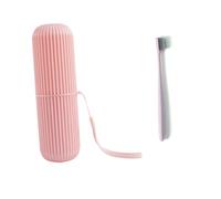 VICASKY Boîte de Rangement pour Brosse à Dents Portable Plastique Tasse à Dents Pratique pour Voyage et Usage Quotidien Rangement Compact pour Dentifrice et Peigne Couleur Rose
