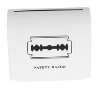 VICASKY Boîte de Rangement pour Lames de Rasoir en Tôle Blanche, Capacité Grosse pour Organiser Outils de Rasage, Design Élégant et Portable pour Usage Quotidien