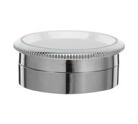 VICASKY Boîte Ronde à Bijoux en Verre Transparent, Coffret à Trésors pour Pierres Précieuses Non Serties, Petite Boîte à Bijoux Décorative Argentée, Rangement Sécurisé pour Collection