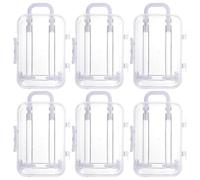 VICASKY Boîtes à Dragées Pratique et Transparentes Mini Valise Lot de 6 en Ps Blanc pour Anniversaires et Fêtes Élégantes