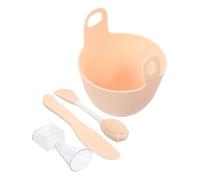 VICASKY Bol à Masque Facial Silicone Kit DIY pour Mélanger Masques Réutilisable Couleur Jaune Outils Pratiques pour Soins Du Visage à Domicile et Salons de Beauté