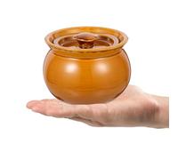 VICASKY Bol à Soupe en Céramique 400 Ml Couvercle, Pot à Ragoût Marron, Cuisson Rapide et Usage Domestique, Ustensile Cuisine Pratique pour Plats Mijotés et Soupe