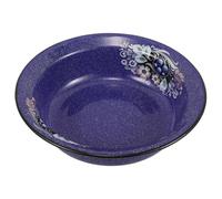 VICASKY Bol de Service en Émail Bleu et Blanc à Pois 22 Cm Bol Multifonction pour Légumes Fruits et Soupe Vintage Résistant Ustensile la Cuisine Pratique pour Usage Familial