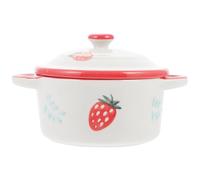 VICASKY Bol en Céramique Peint Main pour Bébé Bol à Soupe Solide Couvercle pour Porridge et Fruits pour Garçon et 1 Ensemble