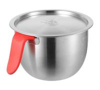 VICASKY Bol Mélangeur en Acier Inoxydable 304 de 21 Cm avec Couvercle, Bol Profond Antiprojection avec Poignée, Ustensile Cuisine Polyvalent pour Battre Œufs, Préparer Pâte et Salade,