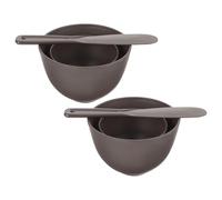 VICASKY Bol Mélangeur en Silicone Noir Café 6 Pièces 2 Bols Grands 2 Spatules Kit pour Fabrication de Masques Faciaux DIY Outil Cosmétique Réutilisable pour Soins Peau à Domicile et Spa