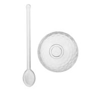 VICASKY Bol Mélangeur en Verre Transparent Petit pour Soins du Visage avec Cuillère Bol à Masque Facial Résistant à la Chaleur Outil Professionnel pour Huiles Essentielles et Mélanges