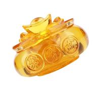 VICASKY Bol Trésor en Cristal Doré de Corne D'abondance, Décoration Créative pour Maison et Bureau, Ornement Feng Shui Élégant et Raffiné