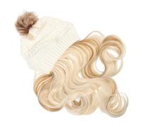 VICASKY Bonnet Chaud Avec Cheveux Fixés Pour Femme Perruque Longue Ondulée Bonnet Hiver Perruques Cheveux Longs