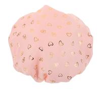 VICASKY Bonnet de douche imperméable pour la douche - Bonnet de douche champignon mignon - Bonnet de douche en soie avec cravate - Bonnet de douche en satin brodé à la main - Rose Peva