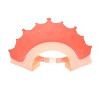 VICASKY Bonnet de Lavage Cheveux Garçon et Filles Rouge, Ajustable Bande Arrière, Protège les Yeux et Oreilles, Design Adorable, Bain des Tout-petits