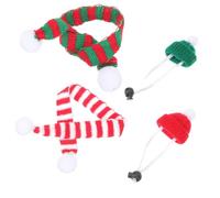 VICASKY Bonnet et Écharpe de Noël pour Hamster, Décoration Festive | Feutre, Facile à Porter Emporter, pour Cosplay de Hamster, Petites Bêtes, Style Adorable