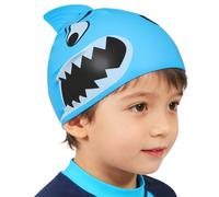 VICASKY Bonnet Mettre Forme pour Poisson Bleu Bain et de en Silicone des Cheveux, Facile à Retirer, Style Cartoon Garçon Filles pour Piscine