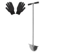 VICASKY Bordureuse Manuelle en Acier Inoxydable Poignée en T, Forme Demi-Lune, Outil de Jardinage Simple Trottoirs et Aménagement Paysager