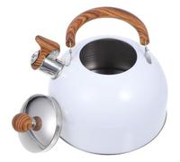 VICASKY Bouilloire à Sifflet Blanche 2,5 L Poignée Pliable Ergonomique, Compatible Cuisinière Gaz et Induction, Bouilloire Cuisine Domestique pour Eau Bouillante