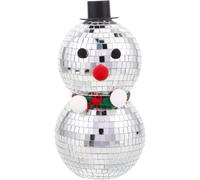VICASKY Boules Disco Bonhomme de Neige de Noël Décoratives Argentées | Verre et Écume, Finition Réfléchissante, Décor de Table Festif pour Noël et Soirées D'hiver