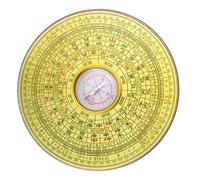 VICASKY Boussole Chinoise Feng Shui en Alliage sans Couvercle Diamètre 10 CM Décoration Bouddhiste et Taoïste Portable Compas Ancien pour Randonnée et Usage Extérieur