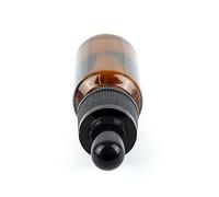 VICASKY Bouteille d'huile essentielle vide rechargeable en verre marron avec compte-gouttes et tête en vinyle noir pour extraits d'huiles essentielles et liquides