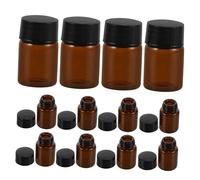 VICASKY Bouteilles en verre marron pour huiles essentielles et liquides cosmétiques Tubes à essai avec couvercle noir Distributeur de maquillage pour lotions et mélanges d'huile