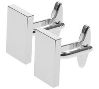VICASKY Boutons de Manchette pour Hommes en Métal Plaqué Laiton Argenté, Design Rectangulaire Simple et Original, Accessoire pour Chemise, Anniversaire