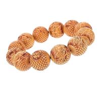 VICASKY Bracelet Homme Bois en Bois de Santal Perles Décoratives Orange, Design Confortable et Style Simple Chic Usage Quotidien Voyage