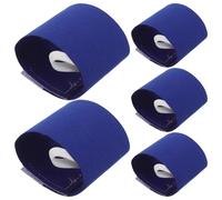 VICASKY Brassard de Capitaine Junior de Football Bleu Antidérapant Bande Élastique Ajustable Lot de 5 Pièces Manchon Sportif pour Garçon et Filles Entraînement Extérieur et Match