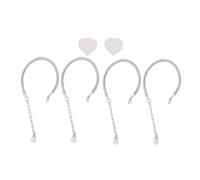 VICASKY Brides de Cheville Amovibles pour Talons Hauts Argentés, Antidérapantes et Élégantes en Alliage de Zinc Perles et Cristaux, pour Sorties Nocturnes, Lot de 2 Paires